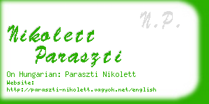 nikolett paraszti business card